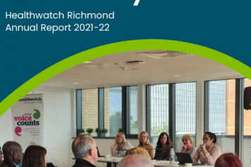Image of the cover of the Healthwatch Richmond Annual Report 2021-22