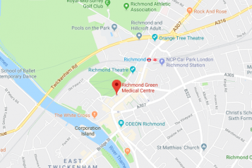 Pin showing Richmond Green Medical Centre on map