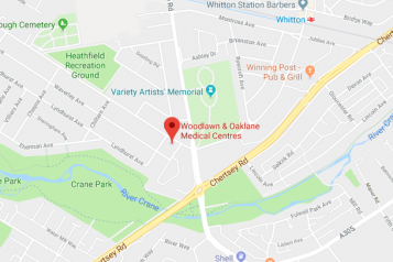 Pin showing Woodlawn Medical Centre on map