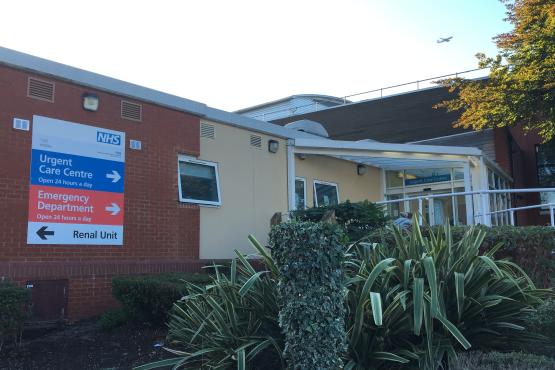 Entrance to Emergency Department at West Middlesex Hospital