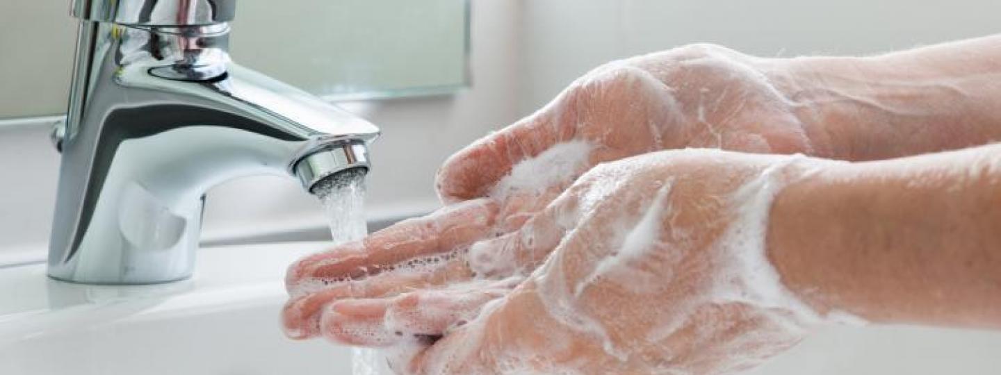 washing hands with soap