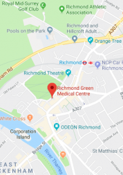 Pin showing Richmond Green Medical Centre on map